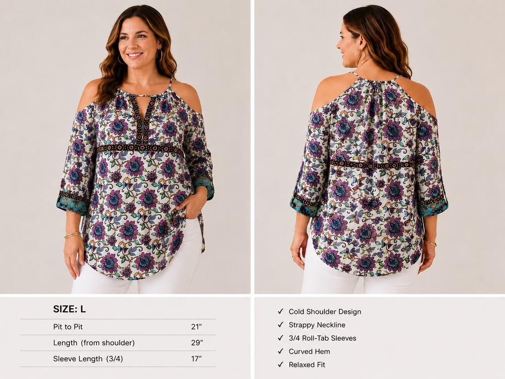 Nanette Lepore Multicolor Paisley Keyhole Boho Cutout Top Size L Beach Coastal